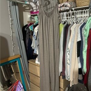 wide leg gray jumpsuit